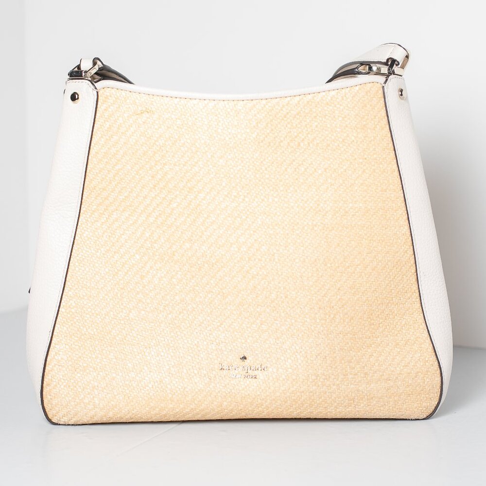 Kate Spade Straw & Leather Shoulder Bag